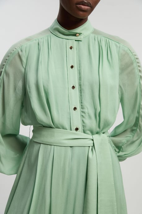 Viscose Georgette Woven Belted Maxi Dress - Image 3