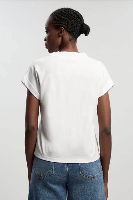 Jersey V Neck Tie Detail T - Shirt - Image 4