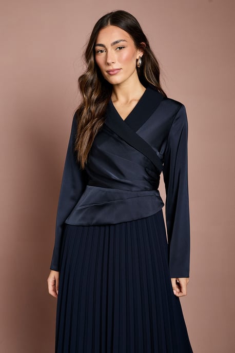 Tailored Pleat Skirt Midi Dress - Image 2