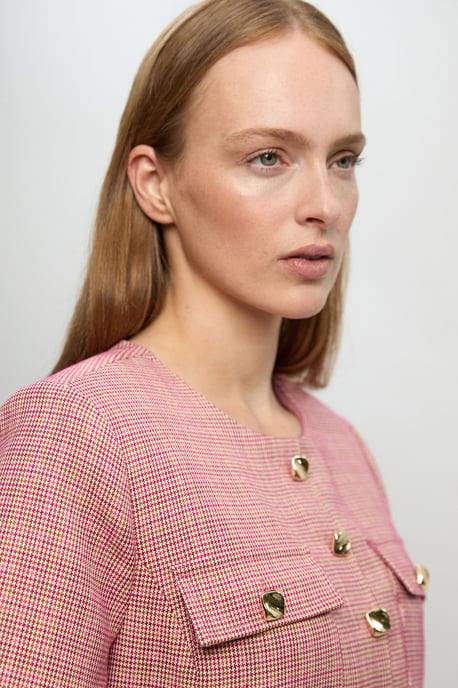 Tailored Check Belted Mini Dress - Image 2