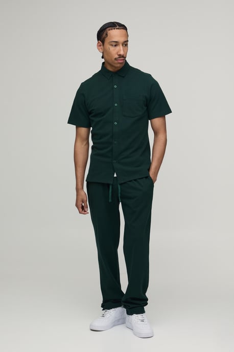 Slim Fit Short Sleeve Shirt and Tapered Trouser Set - Image 1