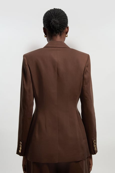Tailored Linen Single Breasted Blazer - Image 4