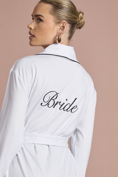 Bridal 'Bride' Jersey Embroidered Mini Robe - Image 4