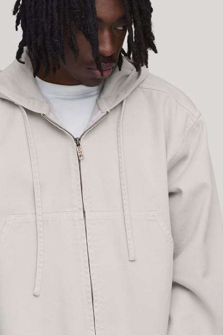 Washed Zip Through Co-Ord Denim Hoodie - Image 2