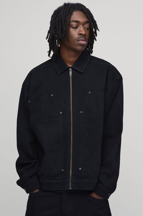 Carpenter Zip Up Co-Ord Denim Jacket - Image 1