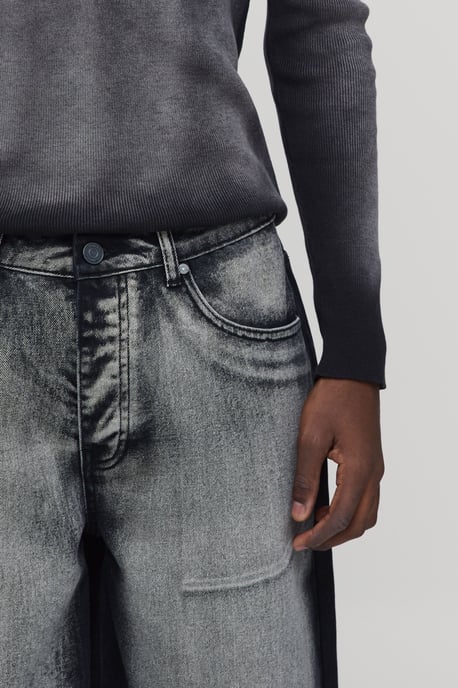 Baggy Rigid Bleach Washed Denim Jeans - Image 2