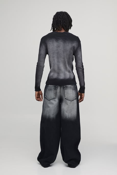 Baggy Rigid Bleach Washed Denim Jeans - Image 3