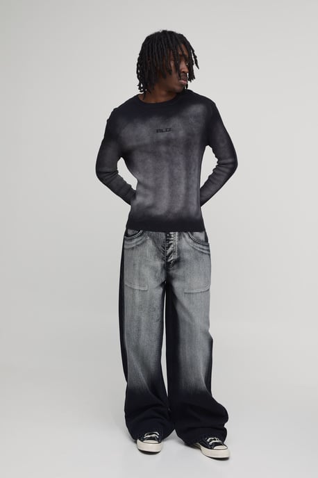 Baggy Rigid Bleach Washed Denim Jeans - Image 4