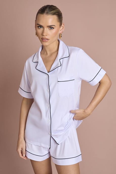 Bridal 'Bride' Jersey Embroidered Short Sleeve Shirt & Short Pyjama Set - Image 2