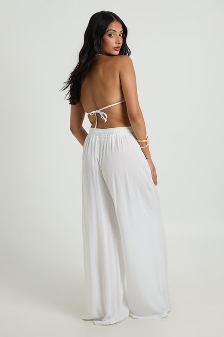 Essentials Oversized Linen Look Trousers - Image 2