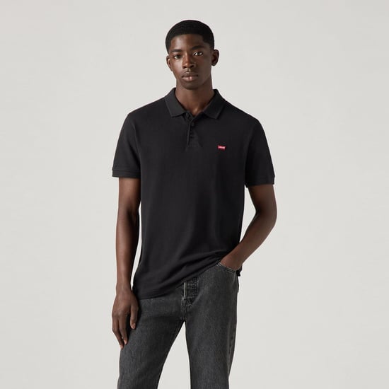 Men's Levis Housemark Polo Shirt in Black - Image 2