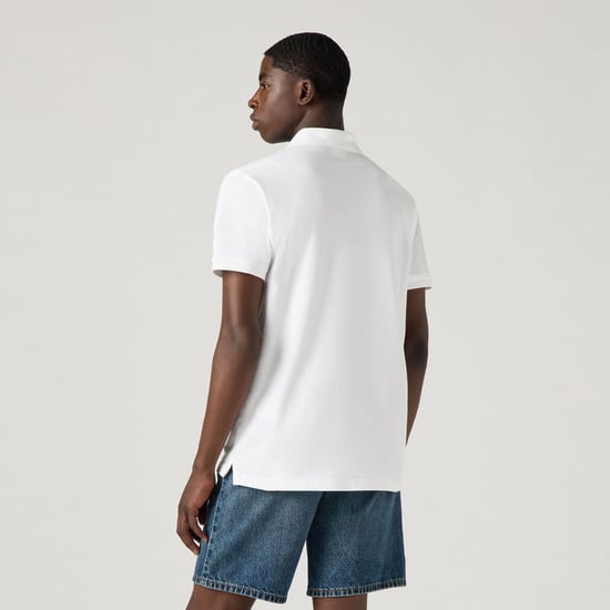 Men's Levis Housemark Polo Shirt in White - Image 3
