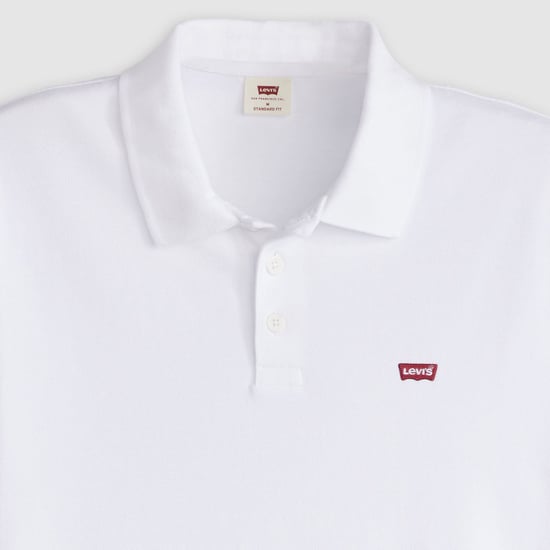 Men's Levis Housemark Polo Shirt in White - Image 4