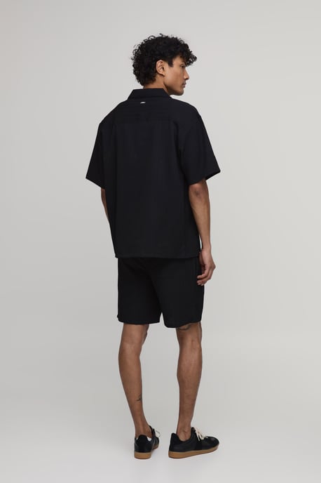 Oversized Short Sleeve Irregular Pleat Shorts Set - Image 3