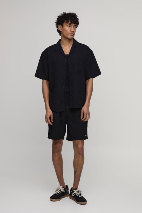 Oversized Short Sleeve Irregular Pleat Shorts Set - Image 4