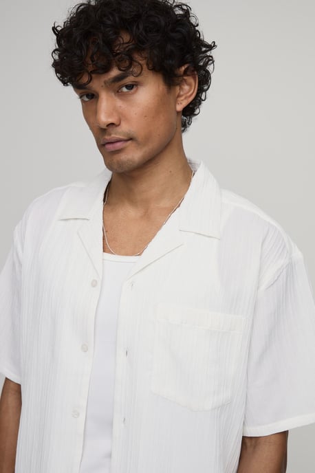 Oversized Short Sleeve Irregular Pleat Shorts Set - Image 2