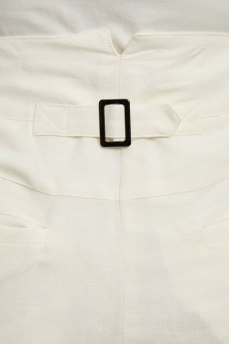Viscose Linen Woven Pocket Detail Short - Image 3