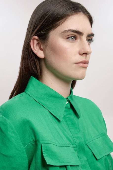 Viscose Linen Woven Belted Playsuit - Image 3