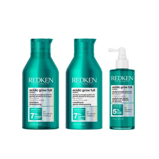 Redken Acidic Grow Full System Densifying Shampoo 300ml, Conditioner 300ml And Hair Serum 100ml Pack - Image 1