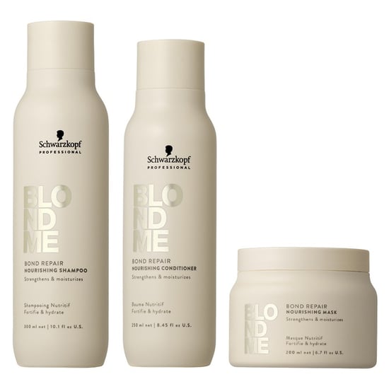 Schwarzkopf Blondme Bond Repair Nourishing Shampoo 300ml, Nourishing Conditioner 250ml & Nourishing Mask 200ml Pack - Image 1