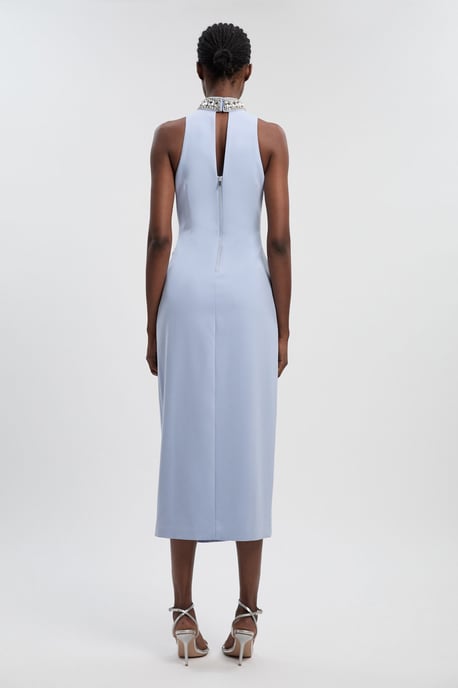 Crystal Embellished Woven Thigh Split Maxi - Image 4