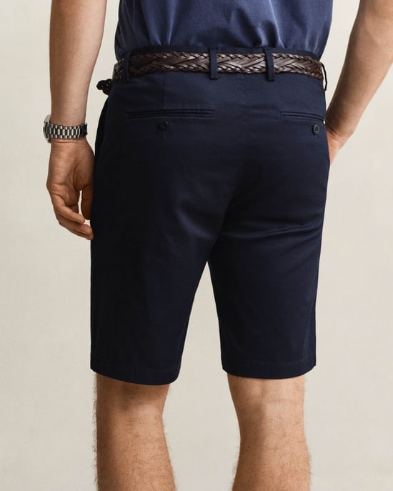 Slim Fit Chino Shorts in Dark Blue - Image 2