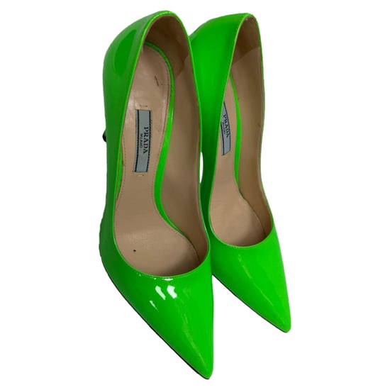 Prada pumps met spitse neus in groen lakleer - Image 5