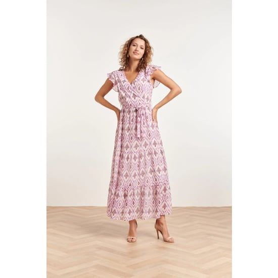 Smashed Lemon 24324 maxi wikkelstijl jurk met vrouwelijke aztekenprint - Image 6