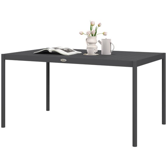 4goodz Tuintafel weerbestendig aluminium 145x90x74 cm donker - Image 1