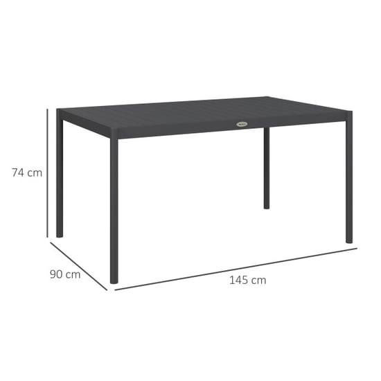 4goodz Tuintafel weerbestendig aluminium 145x90x74 cm donker - Image 2