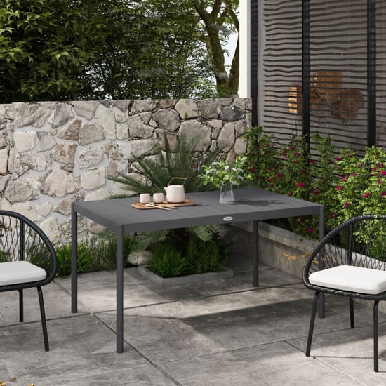 4goodz Tuintafel weerbestendig aluminium 145x90x74 cm donker - Image 4