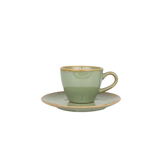 Bonna Espresso kopjes & schotel sage snell porselein set van 6 - Image 1