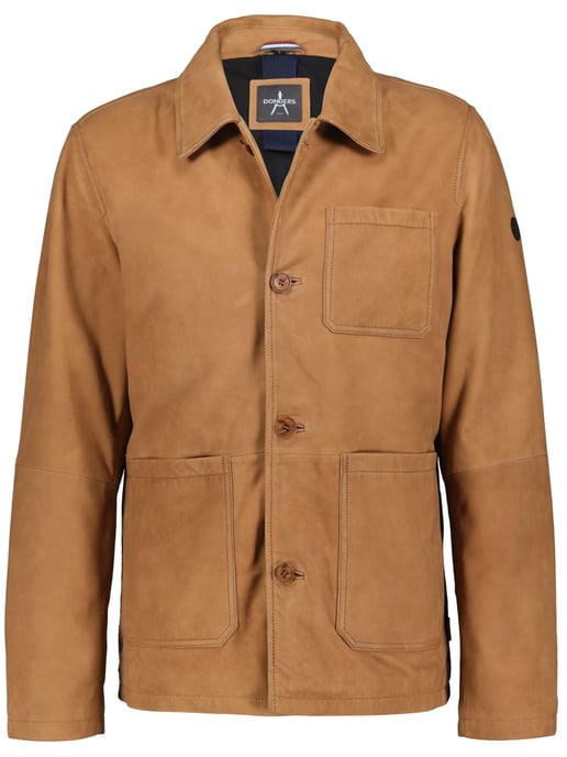 Lennox leather shirt-jacket - Sunny Cognac - Image 1