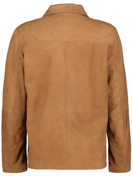 Lennox leather shirt-jacket - Sunny Cognac - Image 2
