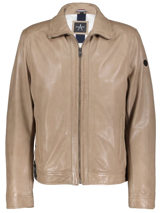 Oxford leather jacket - Taupe - Image 1