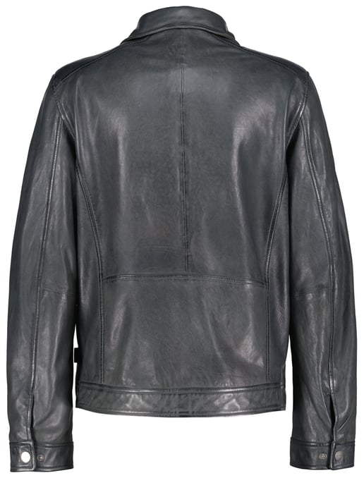 Oxford leather jacket - Storm Blue - Image 2
