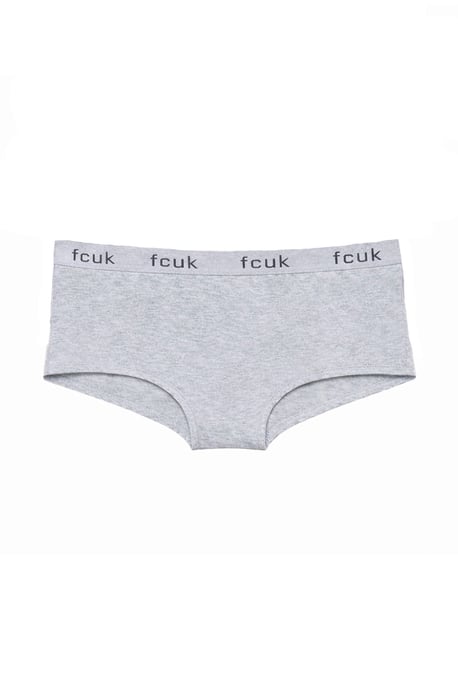 Grey 7 Pack Cotton Fcuk Ladies Hipster Full Briefs - Image 4