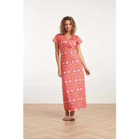 Smashed Lemon 25026 maxi jurk met v-hals met fruitprint | - Image 2