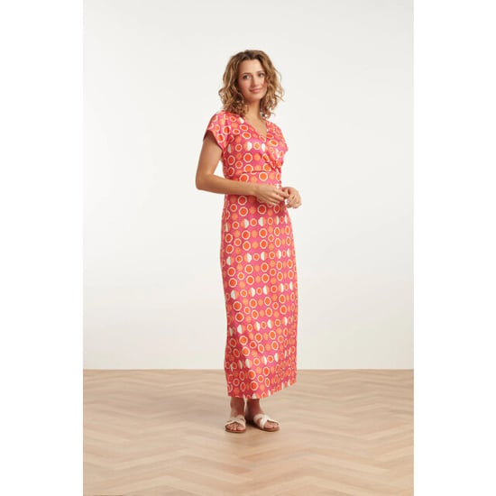 Smashed Lemon 25026 maxi jurk met v-hals met fruitprint | - Image 3
