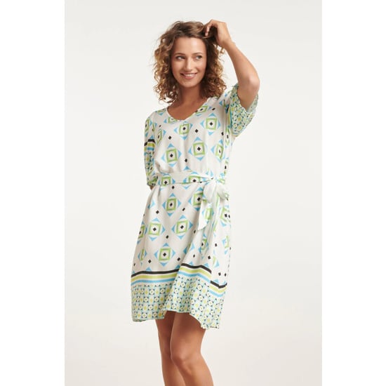 Smashed Lemon 24072 zomerjurk met korte pofmouwenv-hals | - Image 1