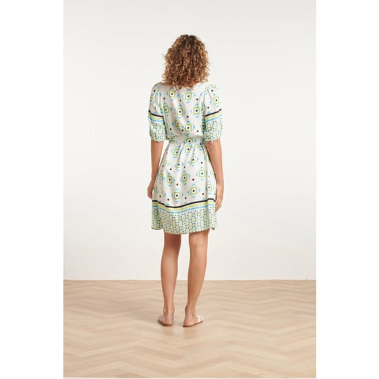 Smashed Lemon 24072 zomerjurk met korte pofmouwenv-hals | - Image 6