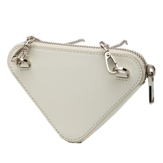Tweedekans Mini Geborsteld Leren Driehoek Ketting Tas - Image 2