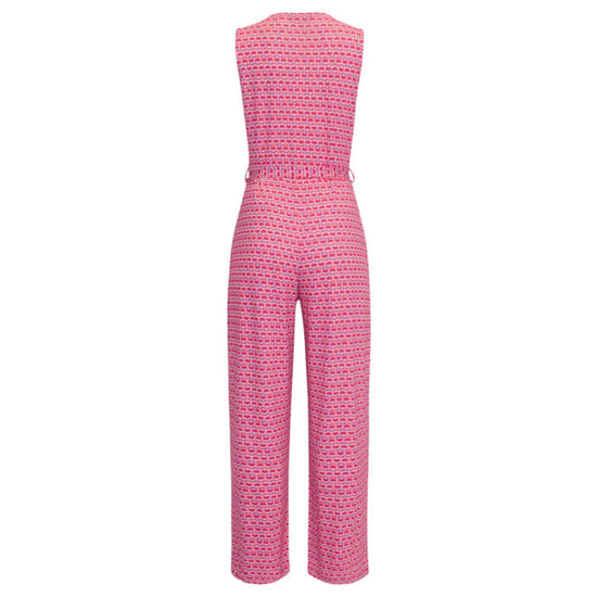 Smashed Lemon 24444 retro grafische print jumpsuit wijde pijpen | - Image 2