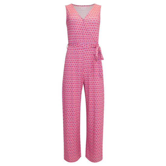 Smashed Lemon 24444 retro grafische print jumpsuit wijde pijpen | - Image 3