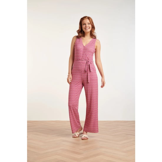 Smashed Lemon 24444 retro grafische print jumpsuit wijde pijpen | - Image 5