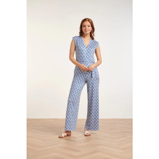 Smashed Lemon 24033 wikkelstijl jumpsuit met ornament print | - Image 1
