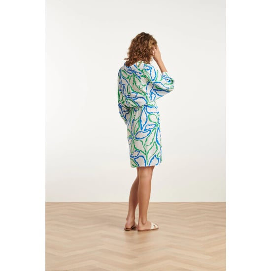 Smashed Lemon 25052 korte jurk met kraaggrafisch bloemenprintcobalt | - Image 2