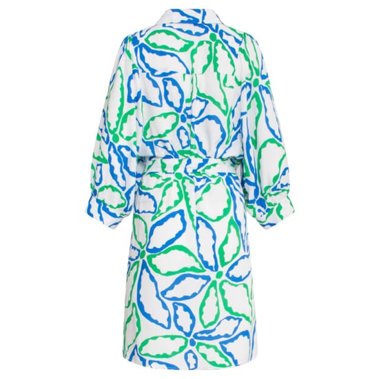 Smashed Lemon 25052 korte jurk met kraaggrafisch bloemenprintcobalt | - Image 3