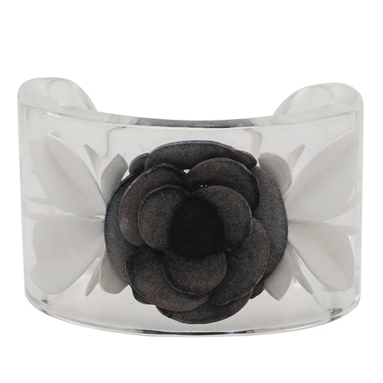 Tweedehands Lucite Camellia Cuff Bracelet - Image 1