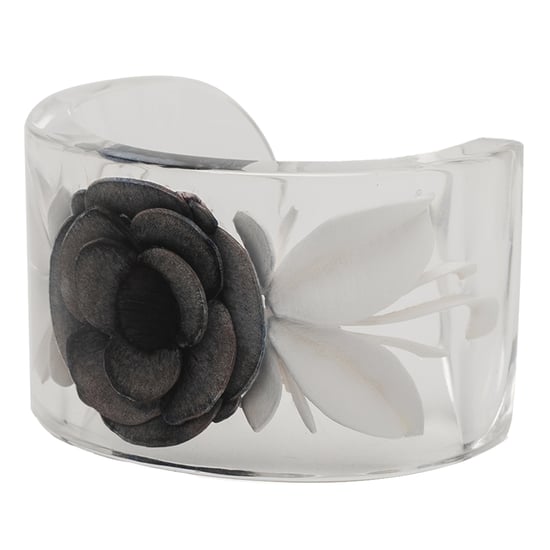 Tweedehands Lucite Camellia Cuff Bracelet - Image 2